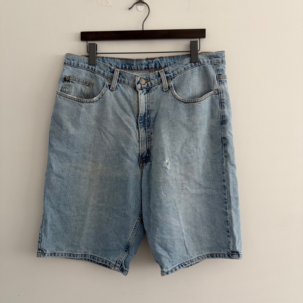 Polo Jeans Company Ralph Lauren Mens Blue Denim Banner Shorts Size 36